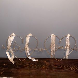 Bride and Groom Gold Metal sign for chair